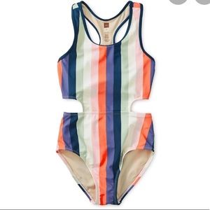 Tea striped cut out one piece